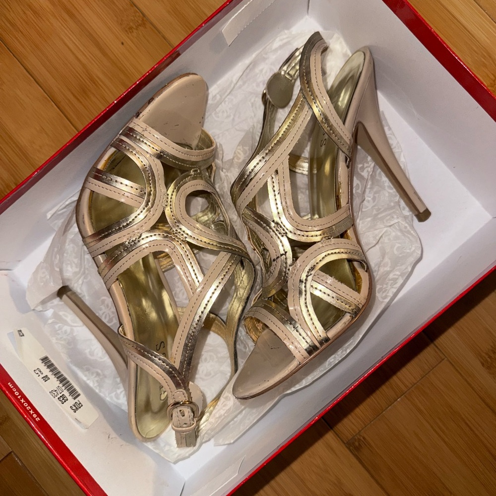 Guess Gold Strappy Heels